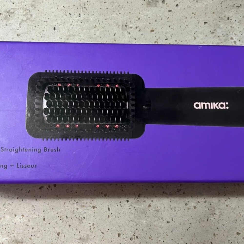 amika Double Agent 2-in-1 Straightening Blow Dryer Brush